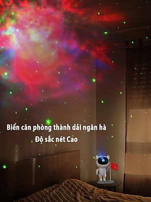Đèn Chiếu Sao Nhà Du Hành CYKE Astronaut Có Kết Nối Bluetooth Chơi Nhạc Với Loa, Chiếu Trần Nhà Trang Trí, Chiếu Tường Decor, Có Điều Khiển Cầm Tay Tiện Lợi, Lắc Đầu Thông Minh Tùy Ý, Tặng Kèm Củ Sạc 10W