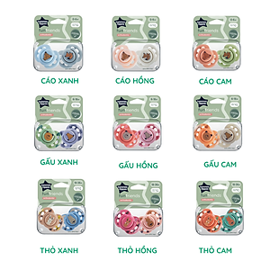 Ty Ngậm Vui Nhộn Cho Bé Tommee Tippee Fun-Friends 0-6, 6-18, 18-36 Tháng (Vỉ Đôi)