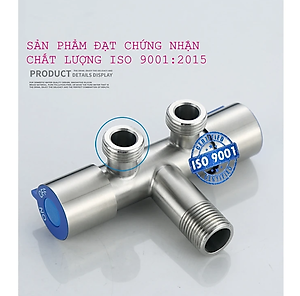 Van nước KG45 2cổng xả có khóa riêng biệt dạng vòi chia nước, đường kính van 20mm, chất liệu inox304 - Hàng chính hãng