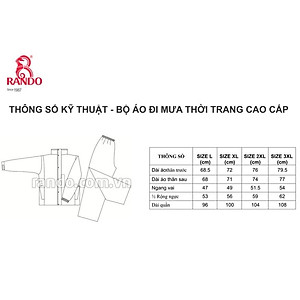 Áo Mưa Bộ Vải Dù Thời Trang Cao Cấp, GIÁ SỈ, RANDO Chính Hãng, Áo 2 Lớp Phản Quang, Không Thấm Nước Cho NAM NỮ Đi Phượt