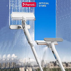 Cây lau kính, gạt chùi kính 4 trong 1, cán nhôm độ dài linh hoạt, thu nước trên kính, có phun sương Parroti Shiny SN04