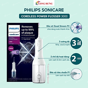Máy tăm nước vệ sinh răng miệng Philips Sonicare Cordless Power Flosser 3000 HX3826/31 - Hàng chính hãng