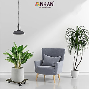 Kệ Để Chậu Cây Có Bánh Xe Cỡ Lớn 35cm Màu Xám Đen Dùng Để Để Chậu Cây - Chậu Hoa Thuận Tiện Di Chuyển