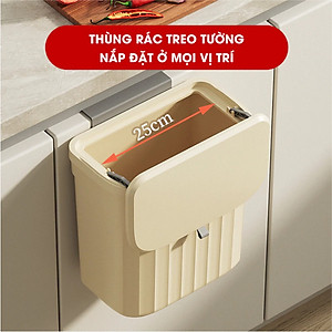 Thùng Rác Treo Tường Đa Năng Bền Chắc 12L Nắp Trượt Thùng Rác Treo Cánh Tủ Bếp Dán Trên Tường Cho Phòng Tắm - Hàng Chính Hãng MINIIN