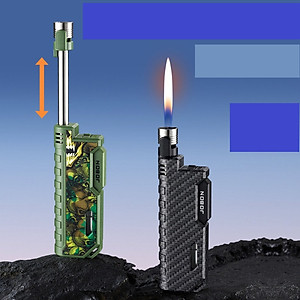 Vỏ hộp quẹt bật lửa ngọn ZB-196A có ô quan sát dung lượng ga, đầu thu ngắn kéo dài linh hoạt