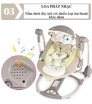 Nôi rung trẻ em Ingenuity ConvertMe swing-2-seat rung và đung đưa tự động thương hiệu Mỹ