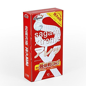 Bao Gai Kéo Dài Thời Gian Sagami Feel Long Nhật Bản (Hộp 10 Chiếc) - Không Mùi Cao Su - Chống Xuất Tinh Sớm - Tặng Kèm Gel Jex - Che Tên Sản Phẩm