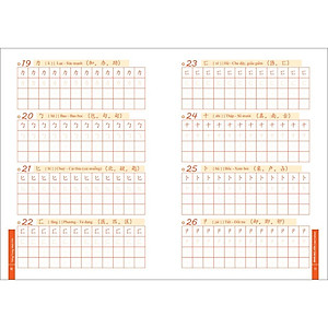 Combo 2 vở 214 bộ thủ trong tiếng trung+Vở luyện viết chữ Hán Ô Vuông_KTBOOKS