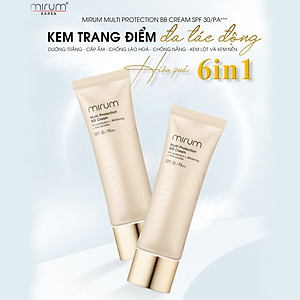 Kem BB 6in1 Mirum làm trắng da, chống lão hoá, dưỡng ẩm, chống tia UV, Lót và nền 50g Mirum Multi Protection BB cream SPF30/PA++ 