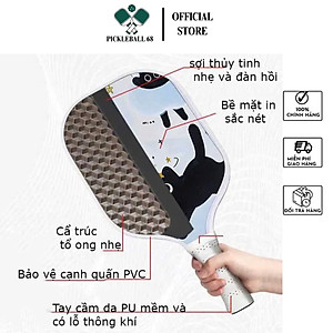 [Hoả tốc Hà Nội] Vợt pickleball trẻ em sợi thuỷ tinh siêu nhẹ, tay cầm chống trơn trượt, bề mặt fiber glass - Hàng chính hãng