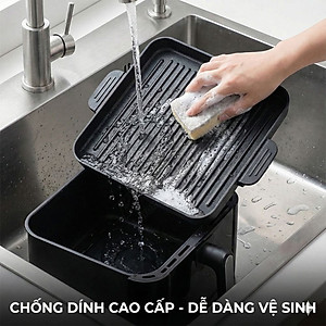 Nồi Chiên Không Dầu Kèm Vỉ Nướng 2-in-1 Mishio MK407: Nâng Tầm Món Ngon, Tiện Lợi Vượt Trội - hàng chính hãng