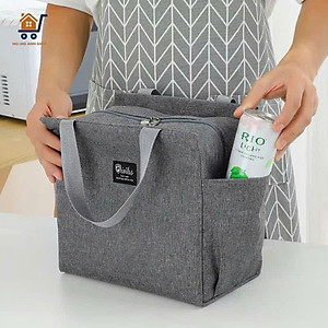 Túi Giữ Nhiệt Đựng Hộp Cơm Trưa Văn Phòng, Túi Đựng Hộp Cơm Thực Phẩm Đa Năng Có Ngăn Chứa Chai Nước 2 Bên - HÀNG CHÍNH HÃNG MINIIN