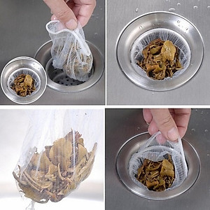 Set 100 túi lưới lọc rác , chặn rác bồn rửa chén , nhà vệ sinh , túi bọc trái cây hoa quả siêu bền , có chun 2 đầu co giãn tiện lợi