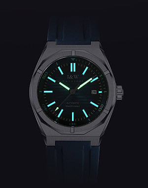 Đồng hồ nam chính hãng I&W CARNIVA 711G-S1 hàng mới,Kính sapphire chống xước ,Chống nước 50m ,Bảo hành chính hãng,Máy cơ (Automatic),dây cao su cao cấp, mặt xanh thiết kế đơn giản dễ đeo