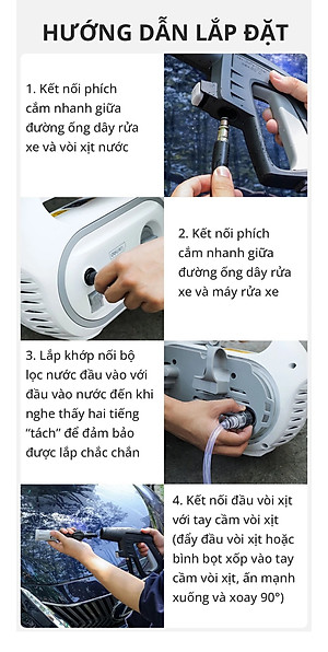 [TẶNG Ổ CẮM ĐIỆN + MIẾNG RỬA XE] Máy Xịt Rửa Mini Động Cơ Lõi Đồng Deli Cao Áp Chính Hãng 1 đổi 1 Bảo Hành 36 Tháng Rửa Xe Tưới Cây Vệ Sinh Nhà Cửa