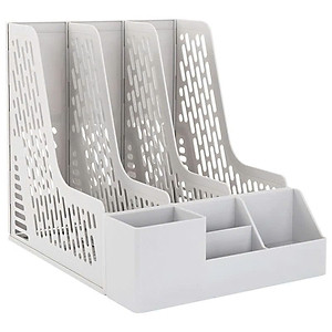 Giá đựng tài liệu 3 ngăn kèm khay để bút Việt Nhật , Khay đựng hồ sơ tài liệu văn phòng để bàn - Hàng Việt Nam