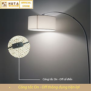 Đèn Cây Đứng HUTA KC2 Thân Cong, Trang Trí Phòng Khách Phòng Ngủ, Sofa, Góc Tường, Cao Cấp Sang Trọng, Đèn Vàng Bóng Led Tiết Kiệm Điện