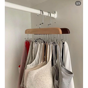 Móc Gỗ Treo Đồ Lót, Khăn, Thắt Lưng, Cà Vạt, Áo 2 Dây Đa Năng Tiện Dụng - Giao màu ngẫu nhiên