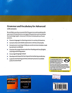 Sách Grammar and Vocabulary for Advanced Book with Answers and Audio: Self-Study Grammar Reference and Practice