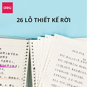 Sổ Còng Sổ Tay A5 B5 Bìa Nhựa Cứng 120 200 Trang Có Thể Thay Lõi Sổ Ruột Sổ Nhiều Size Deli - Phù Hợp Làm Sổ Kế Hoạch Planner, Nhật Kí, Tập Vở Ghi Chép Bullet Journal - HA560 EN204