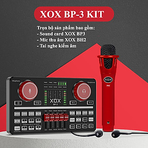 Trọn bộ Sound card XOX BP3 hát thu âm, Livestream kèm Mic thu âm và Tai nghe kiểm âm