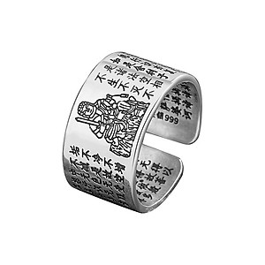 Nhẫn Nam Bạc Thái Phật Bản Mệnh Bất Động Minh Vương Tuổi Dậu BẠC HIỂU MINH NA543-D