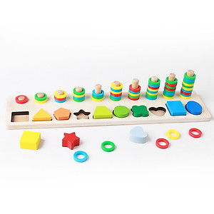 Bảng gỗ ghép số hoặc hình cho bé (2 mẫu số hoặc hình) giúp bé phát triển trí tuệ