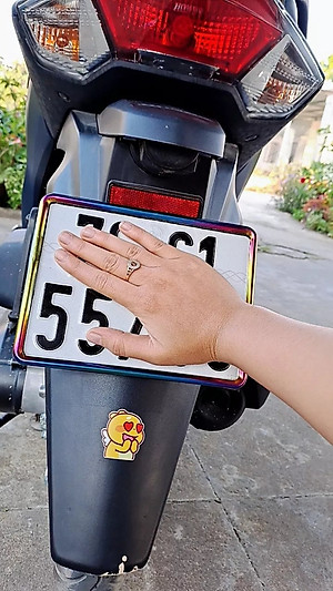 Khung Biển Số Xi Titan Full Bộ tặng MECA gắn mọi loại xe máy như hình