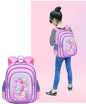 Balo học sinh cấp 1 cặp sách trẻ em đi học tiểu học lớp 1 lớp 2 cho bé trai gái Bibobaby 1413