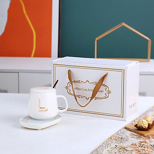 Cốc hâm nóng đồ uống   ,đa năng  ,kèm đế  và thìa mạ vàng cao cấp có hộp đựng sang trọng , có  thể làm quà tặng cho bạn bè người thân