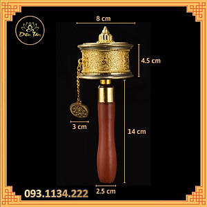 Kinh luân cầm tay Tây Tạng có chứa câu chú Om Mani Padme Hum