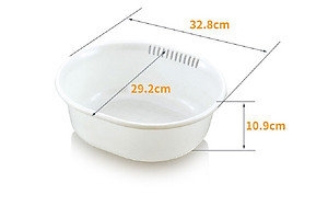 Chậu lót Oval Sanada Seiko 5.3L có tay cầm và lỗ thoát nước tiện dụng - Hàng nội địa Nhật Bản.