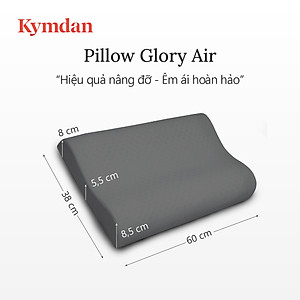 Gối cao su thiên nhiên Kymdan Pillow Glory Air 60 x 38 x 8,5 - 5,5 - 8 cm