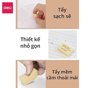 Gôm Tẩy Bút Chì 4B Deli - Hình Chữ Nhật Tẩy Sạch Sẽ Thiết Kế Nhỏ Gọn - 7544