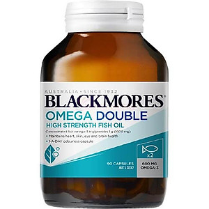 Viên uống Blackmores Omega Double High Strength Fish Oil hỗ trợ tim mạch (90 viên) - Hàng chính hãng