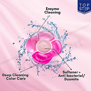 Viên giặt xả Top Step hương Nước hoa tinh tế gói 15 viên (210g)