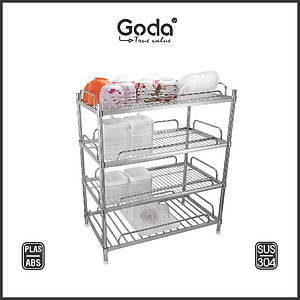 Kệ Inox 304 Úp Chén Dĩa 4 Tầng Goda - GD-117