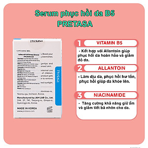 Serum cấp ẩm phục hồi da PRETASA B5 Hyaluronic - Hàng Chính Hãng