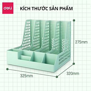 Khay kệ đựng tài liệu Deli 4 ngăn giá kệ đựng sách vở hồ sơ giấy tờ văn phòng màu pastel dễ thương nhỏ gọn tiện lợi
