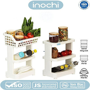 Kệ Nhà Bếp Để Đồ Đa Năng, Kệ Nhựa Cao Cấp 3 Tầng Nachi Đạt Tiêu Chẩu Xuất Nhật ,Châu Âu- Hàng chính hãng inochi ( Tặng khăn lau đa năng pakasa)