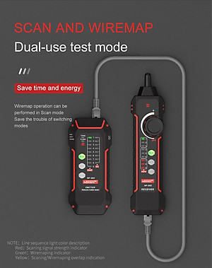 Máy Test Cáp Mạng Noyafa NF-802 Test Cáp Mạng Cat5, Cat6, test POE, QC, NCV, Flash - Hàng Chính Hãng. NOYAFA Wire Tracker RJ11 RJ45 Tester Line Finder, Ethernet LAN Multifunction Anti-Interference Network Cable Tester for Network Maintenance Collation
