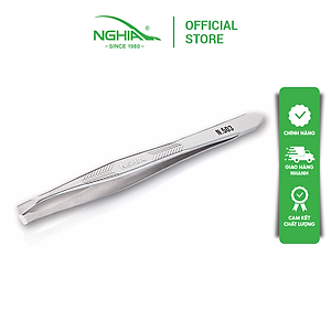 Nhíp Inox Đầu Xéo Nhổ Lông Mày Cao Cấp KỀM NGHĨA N.503