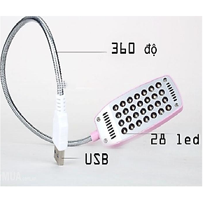 Đèn Led 28 Bóng Thân Kim Loại Có Thể Uốn Cong Cổng Kết Nối Usb Thương Hiệu PaKaSa - Hàng Chính Hãng ( Màu sắc ngẫu nhiên )
