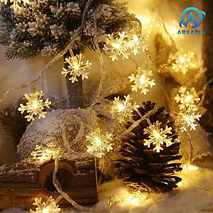 Dây Đèn LED Hoa Tuyết Trang Trí 3m 16 Bông Tuyết Cắm Điện