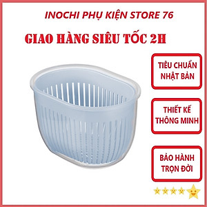 Hộp đựng hành tỏi oval Hokkaido chất liệu nhựa an toàn đạt chuẩn xuất Nhật Bản , EU - Hàng chính hãng (Tặng kèm khăn lau pakasa)