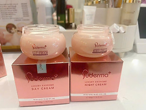 Bộ Kem Dưỡng Da Cao Cấp Ngày và Đêm Luxury Exosome Puderma, phiên bản nâng cấp từ Kem Xóa NÁM WHITE JADE PUDERMA 50ml: làm mờ vết thâm sạm, nám, tàn nhang giúp làn da trắng sáng, căng bóng, nâng cơ săn chắc và đẩy lùi quá trình lão hoá