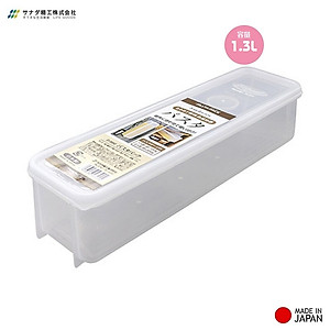 Hộp đựng đũa thìa, mỳ ống cất gọn có nắp đậy Sanada 1.3L hàng Made in Japan