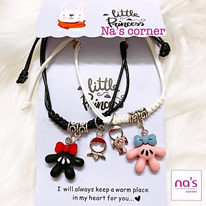 NHIỀU MẪU - Vòng tay lắc tay dây bện cặp đôi đen trắng (2 cái)