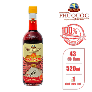 Nước mắm Khải Hoàn Phú Quốc 43 độ đam 520ml thùng 6 chai