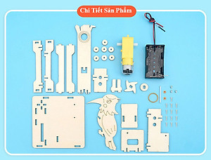 Bộ Đồ Chơi Lắp Ghép STEM Mô Hình Chim Gõ Kiến, Bộ Đồ Chơi Khoa Học Tự Làm Chim Gõ Kiến, Bộ Đồ Chơi Gỗ Cao Cấp Khoa Học Tự Làm DIY Wood Steam - Chính Hãng BABYBOSS.